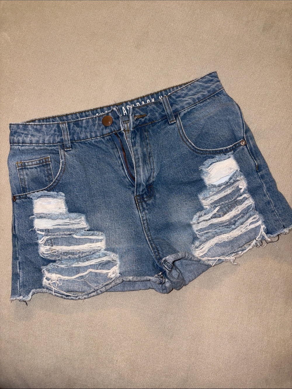 Cotton On Distressed Blue Denim Jean Shorts